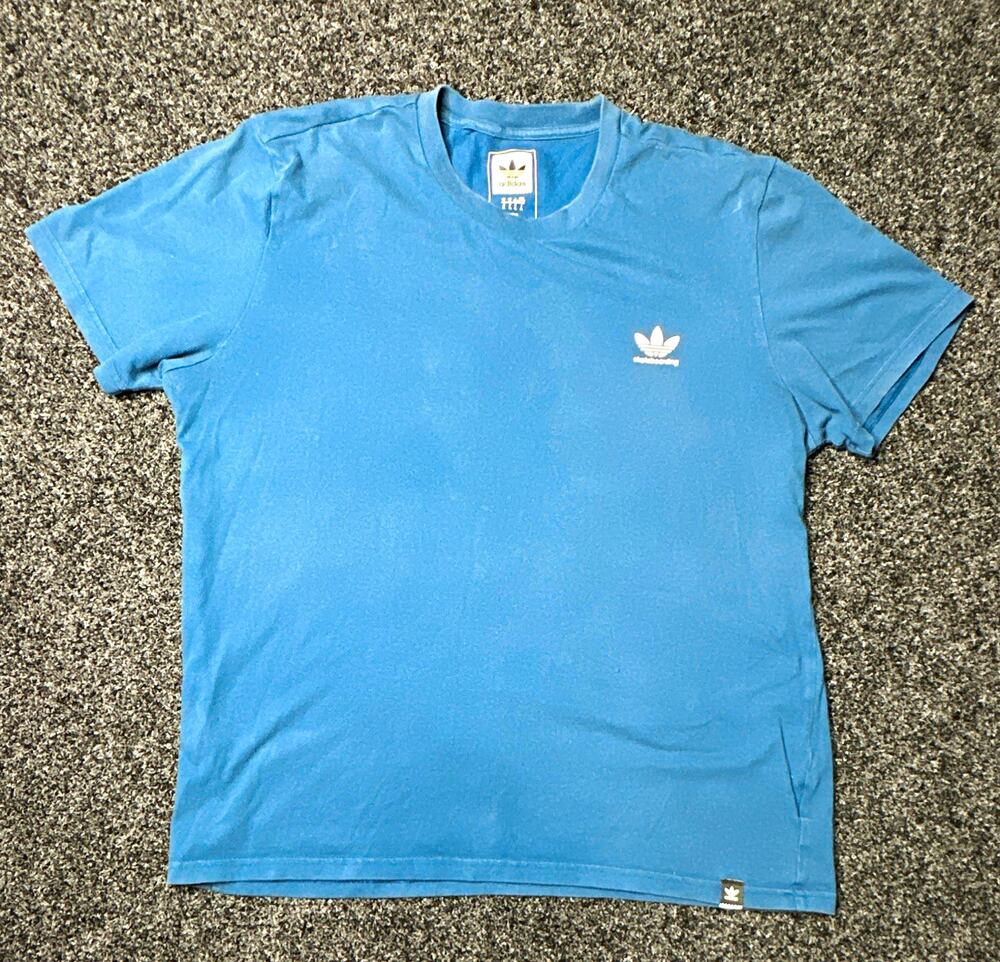 adidas Skateboarding Trefoil Logo Men's Blue Crew Neck T-Shirt XL